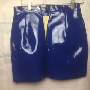 American Apparel Electric Blue Vinyl Skirt